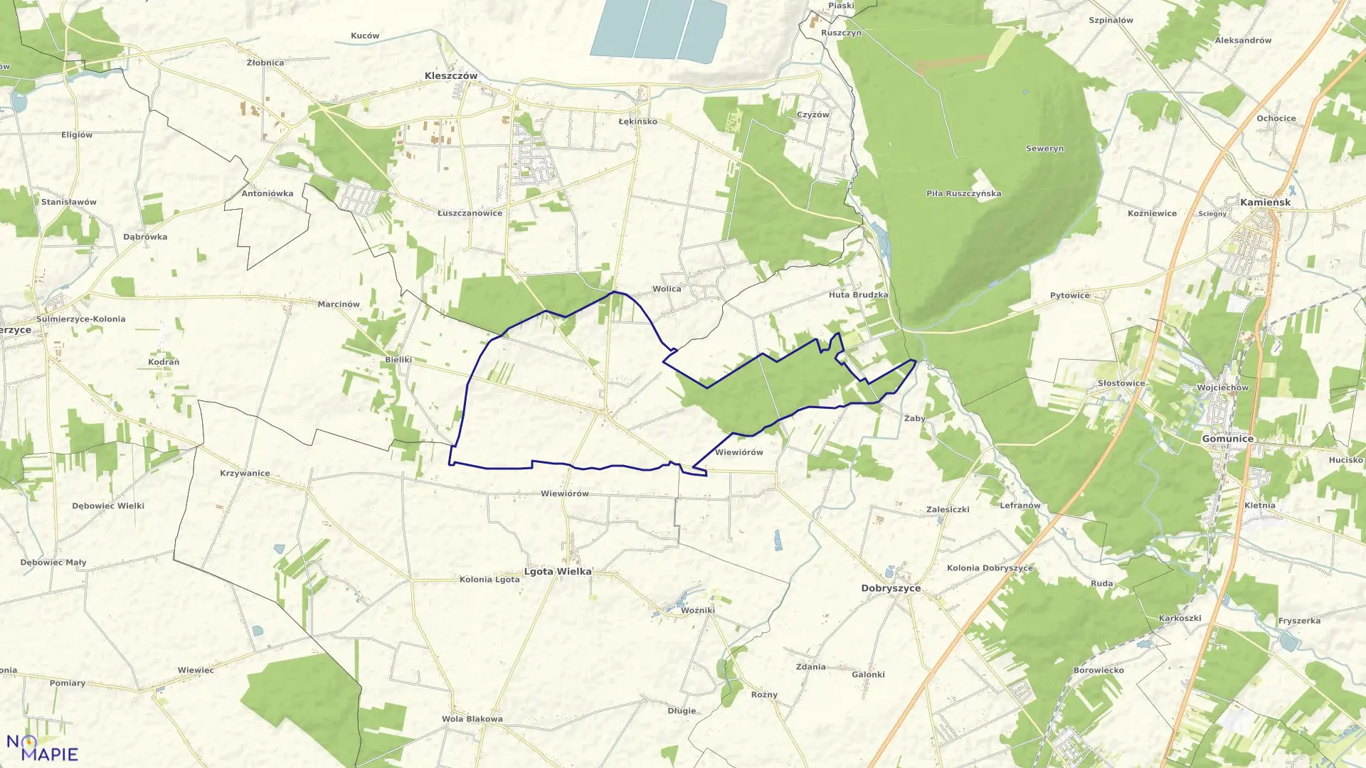 Mapa obrębu BRUDZICE w gminie Lgota Wielka