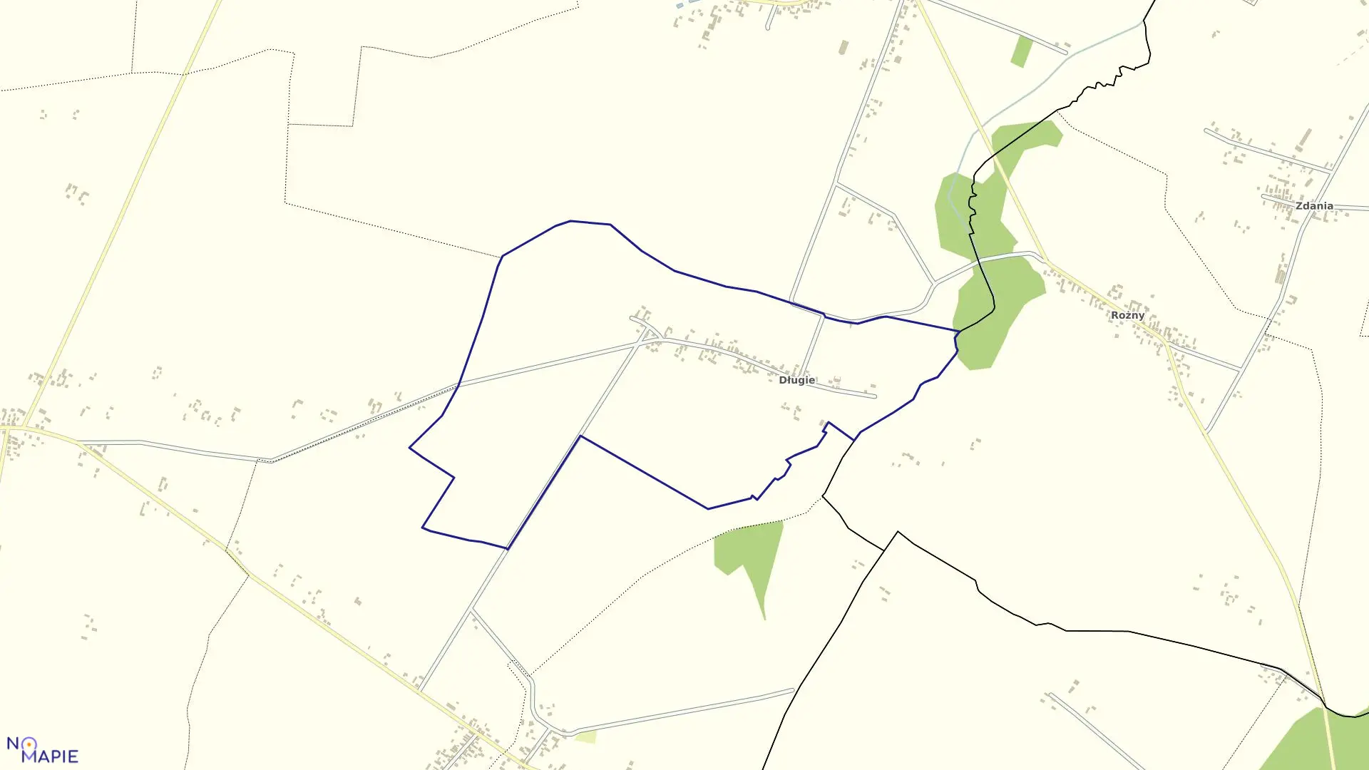 Mapa obrębu DŁUGIE w gminie Lgota Wielka