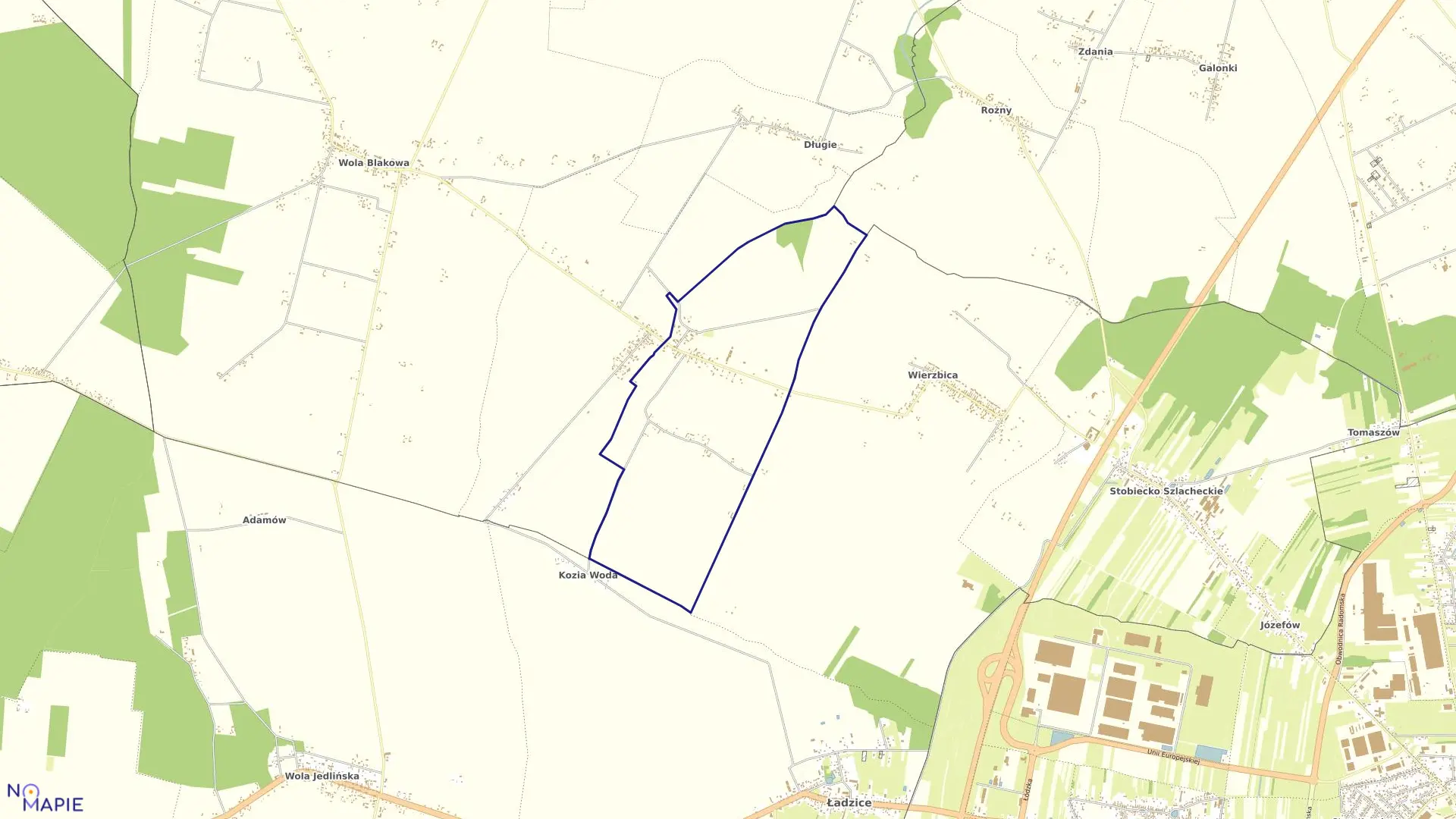 Mapa obrębu KOLONIA KRĘPA w gminie Lgota Wielka