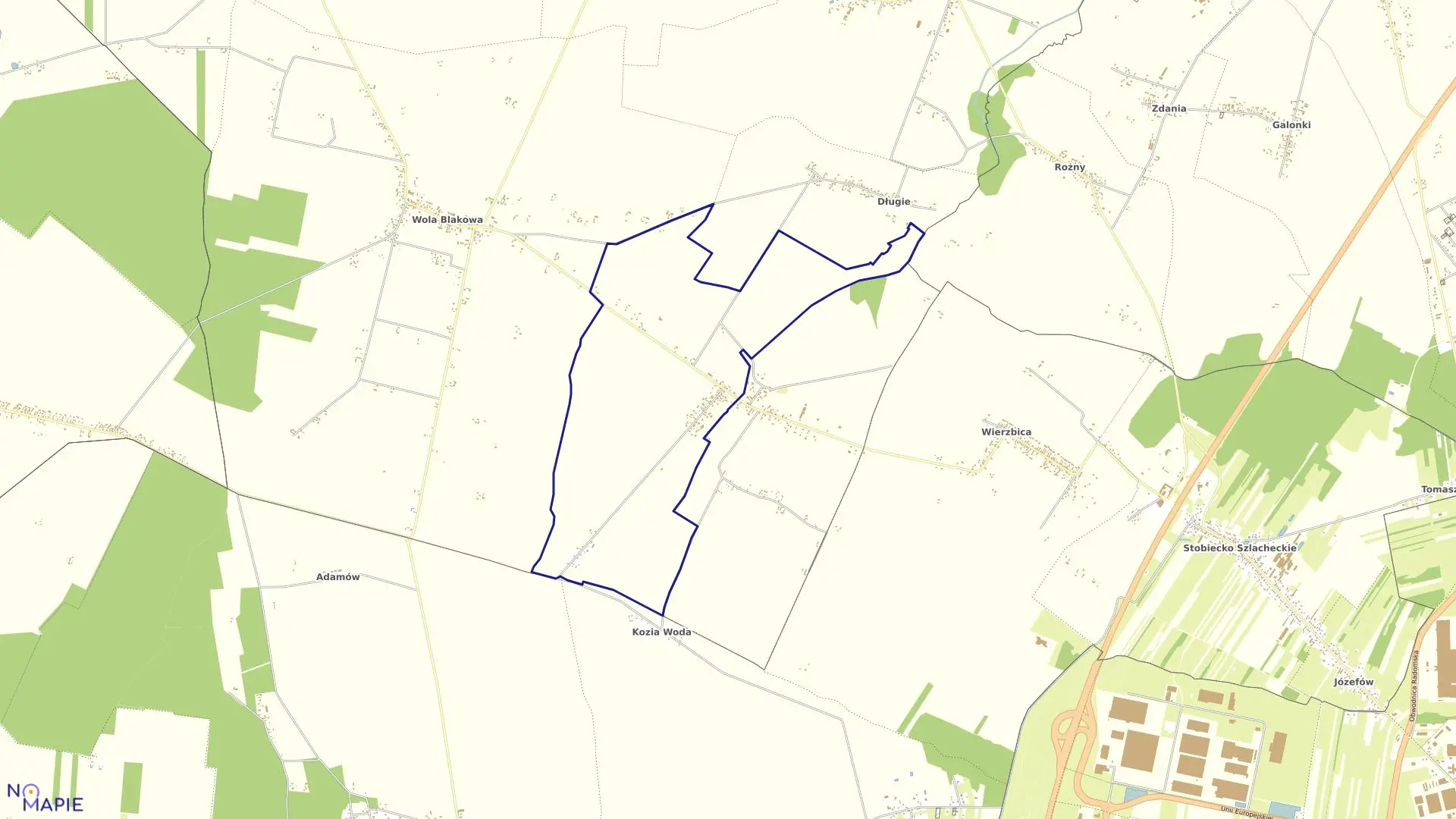 Mapa obrębu KRĘPA w gminie Lgota Wielka