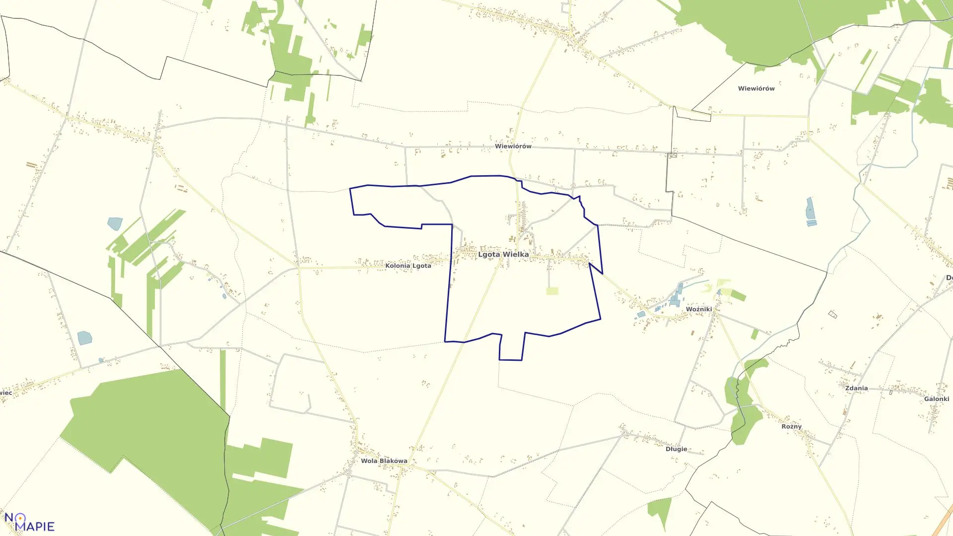 Mapa obrębu LGOTA WIELKA w gminie Lgota Wielka